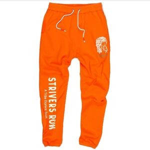 New STRIVERS ROW Vibrant Orange Rune Joggers Sz Small